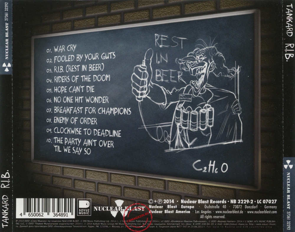 Audio CD: Tankard (2014) R.I.B. Audio CD: Tankard (2014) R.I.B.