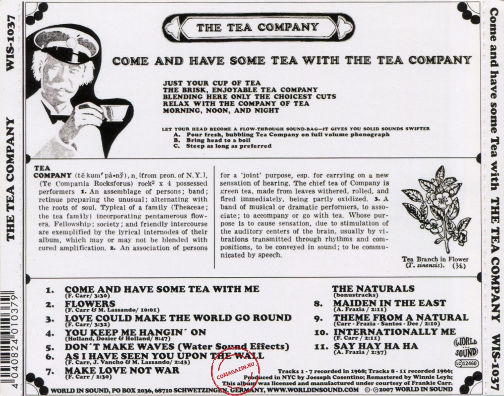 Audio CD: Tea Company (1968) Come And Have Some Tea With The Tea Company