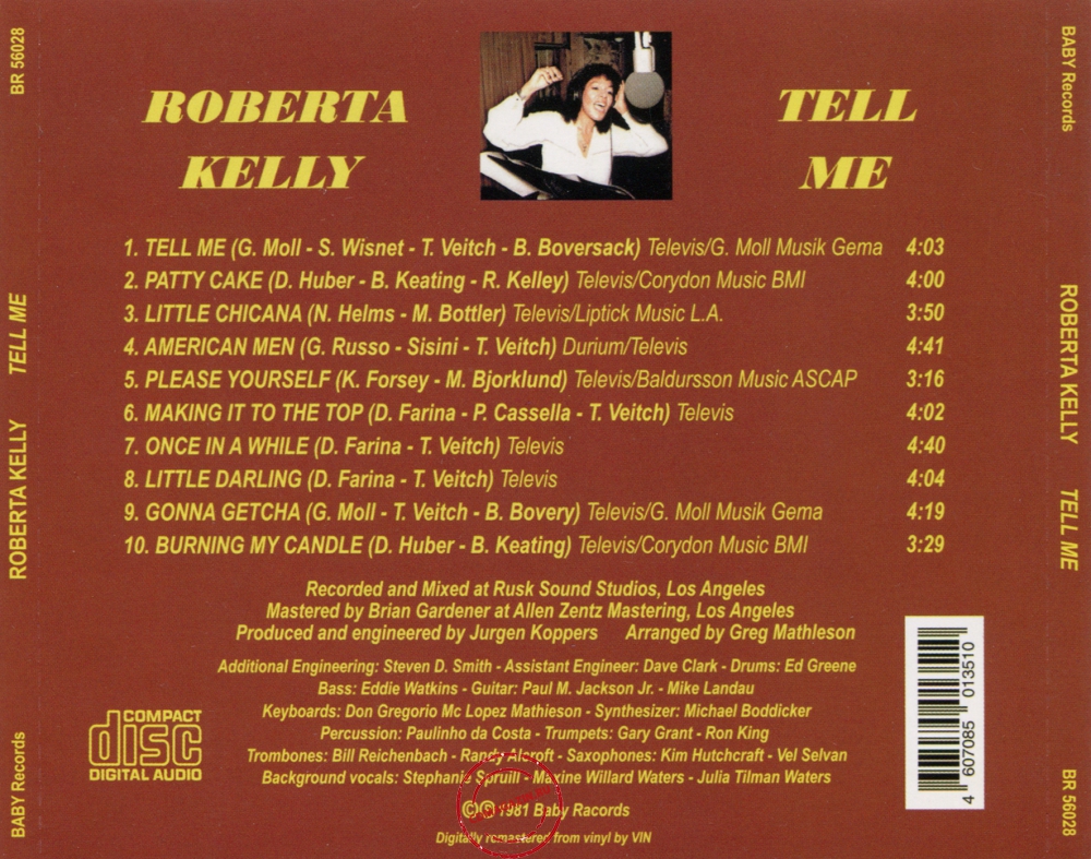 Audio CD: Roberta Kelly (1981) Tell Me Audio CD: Roberta Kelly (1981) Tell Me