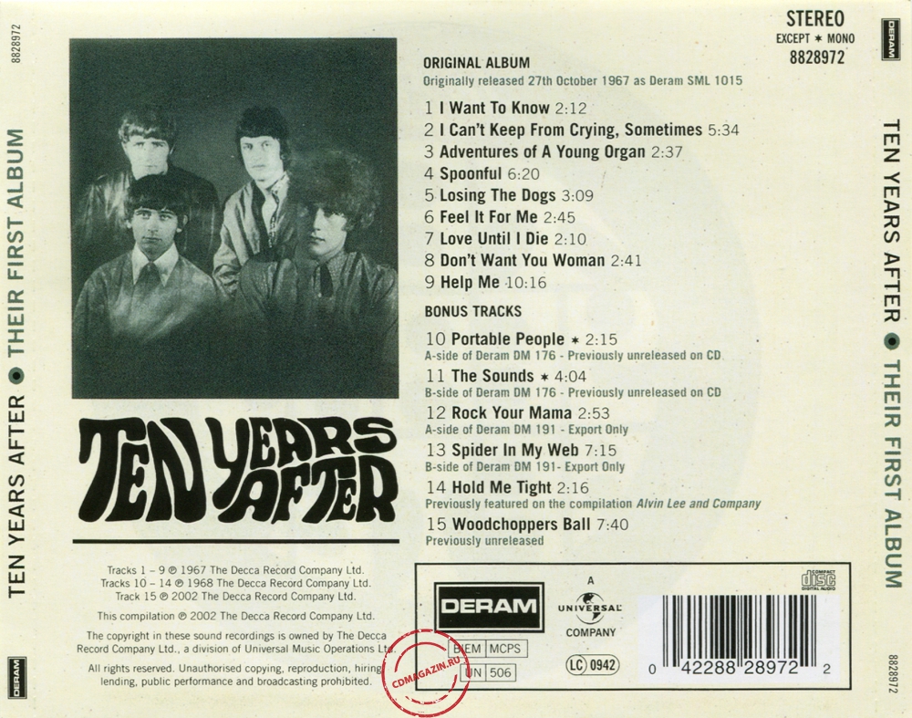 Audio CD: Ten Years After (1967) Ten Years After Audio CD: Ten Years After (1967) Ten Years After