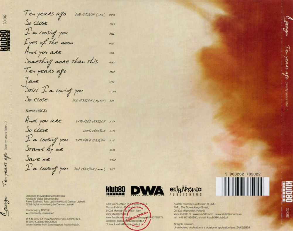 Audio CD: Savage (2010) Ten Years Ago Audio CD: Savage (2010) Ten Years Ago