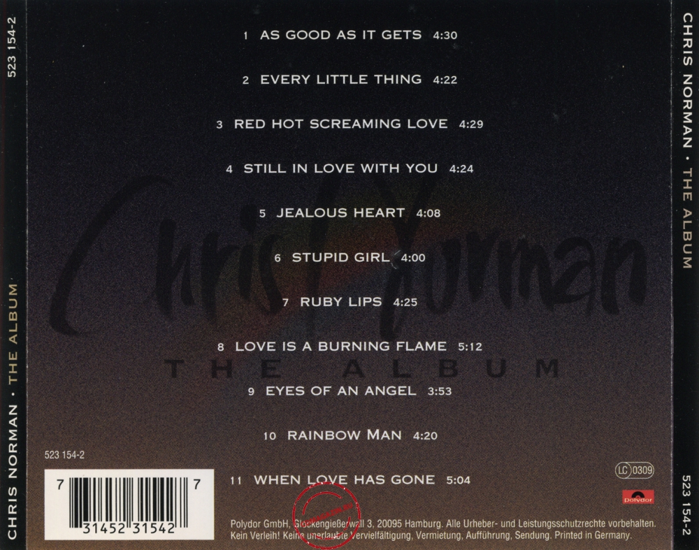 Audio CD: Chris Norman (1994) The Album Audio CD: Chris Norman (1994) The Album