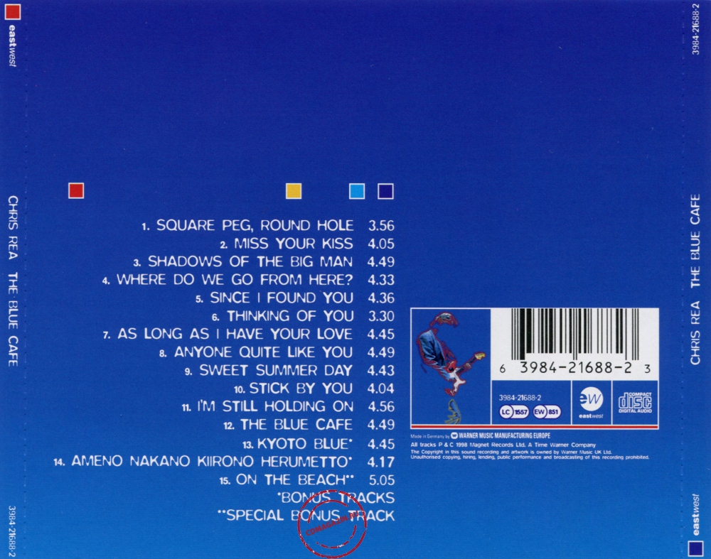 Audio CD: Chris Rea (1998) The Blue Cafe