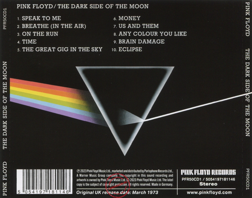 Audio CD: Pink Floyd (1973) The Dark Side Of The Moon - 50 Years Audio CD: Pink Floyd (1973) The Dark Side Of The Moon - 50 Years
