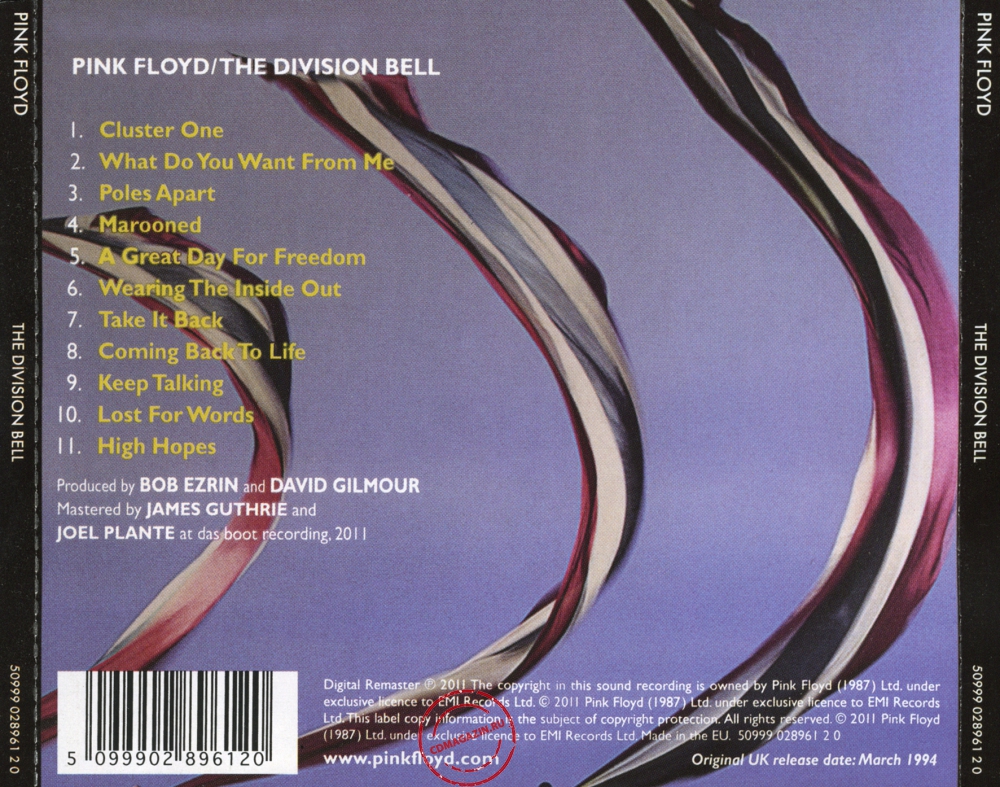 Audio CD: Pink Floyd (1994) The Division Bell Audio CD: Pink Floyd (1994) The Division Bell