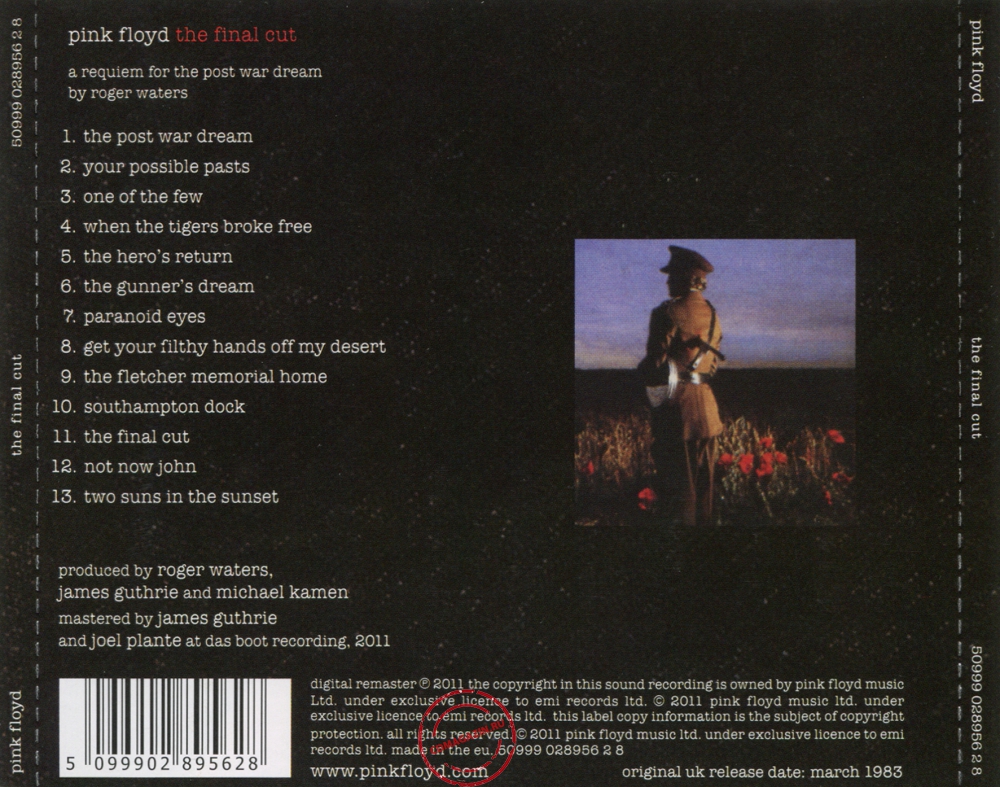 Audio CD: Pink Floyd (1983) The Final Cut