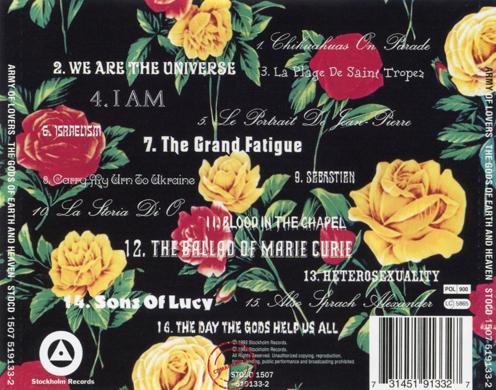 Audio CD: Army Of Lovers (1993) The Gods Of Earth And Heaven Audio CD: Army Of Lovers (1993) The Gods Of Earth And Heaven