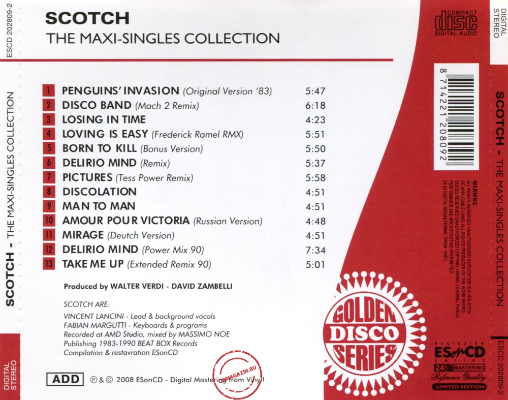 Audio CD: Scotch (2008) The Maxi-Singles Collection