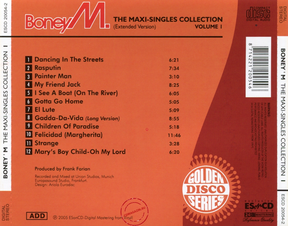 Audio CD: Boney M (2005) The Maxi-Singles Collection 1 Audio CD: Boney M (2005) The Maxi-Singles Collection 1