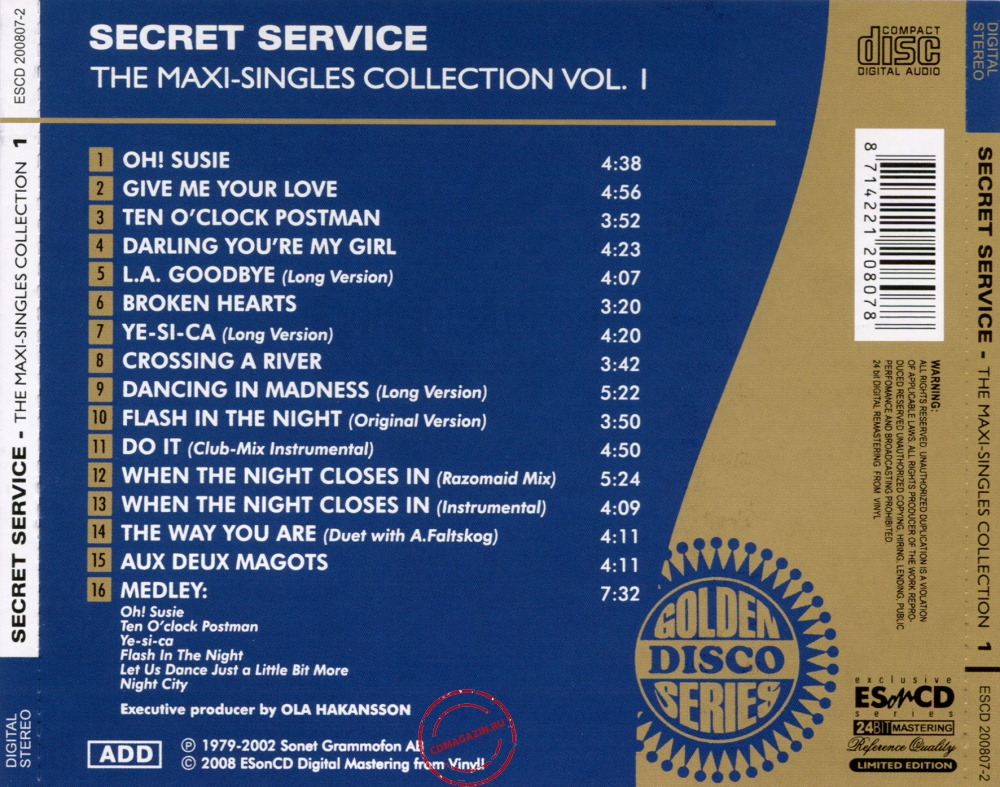 Audio CD: Secret Service (2008) The Maxi-Singles Collection Vol. 1