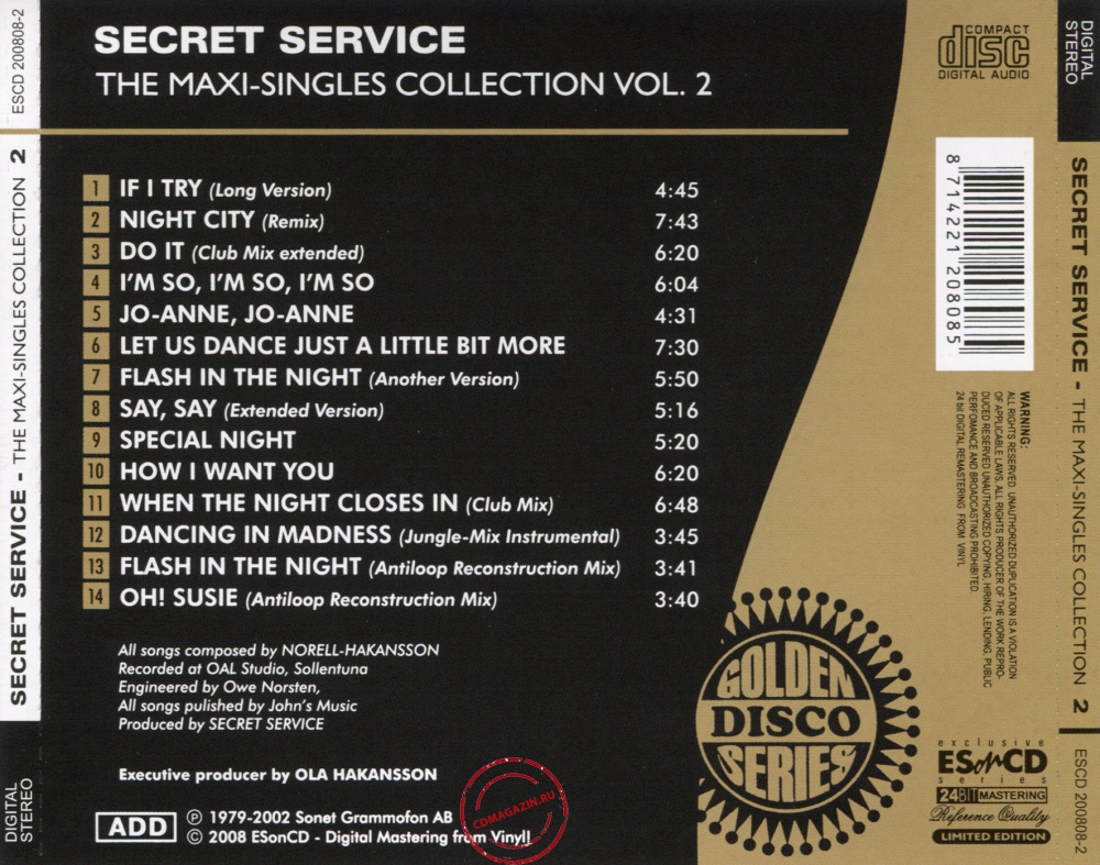 Audio CD: Secret Service (2008) The Maxi-Singles Collection Vol. 2 Audio CD: Secret Service (2008) The Maxi-Singles Collection Vol. 2