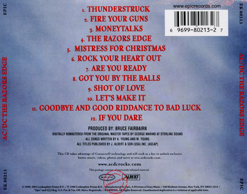 Audio CD: AC/DC (1990) The Razors Edge Audio CD: AC/DC (1990) The Razors Edge
