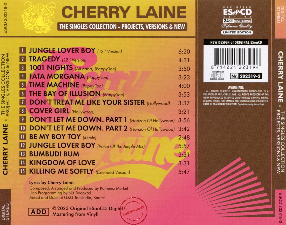 Audio CD: Cherry Laine (2023) The Singles Collection Projects, Versions & New Audio CD: Cherry Laine (2023) The Singles Collection Projects, Versions & New