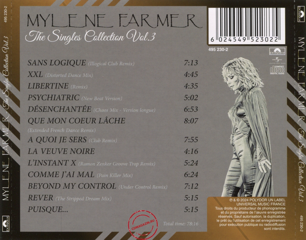 Audio CD: Mylene Farmer (2024) The Singles Collection Vol. 3 Audio CD: Mylene Farmer (2024) The Singles Collection Vol. 3