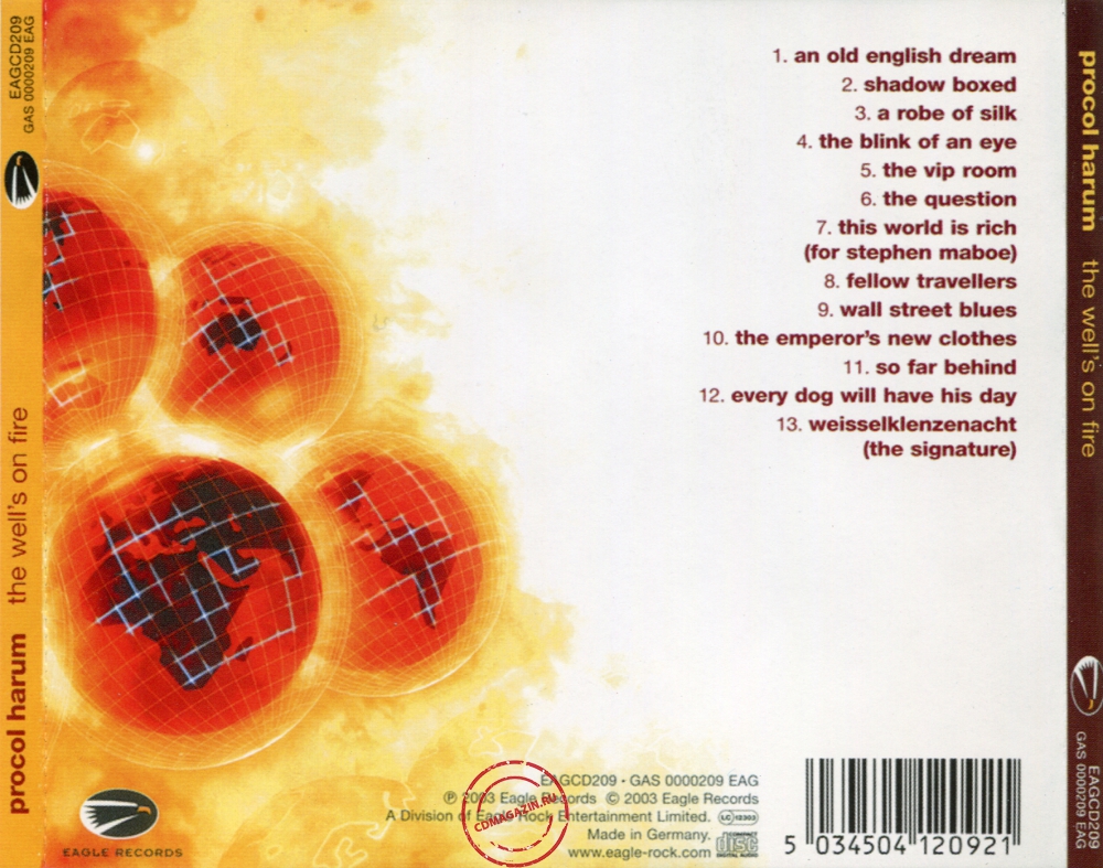Audio CD: Procol Harum (2003) The Well's On Fire