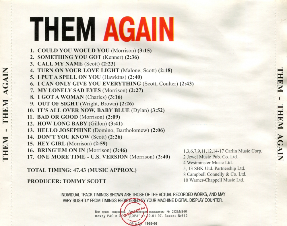 Audio CD: Them (3) (1966) Again