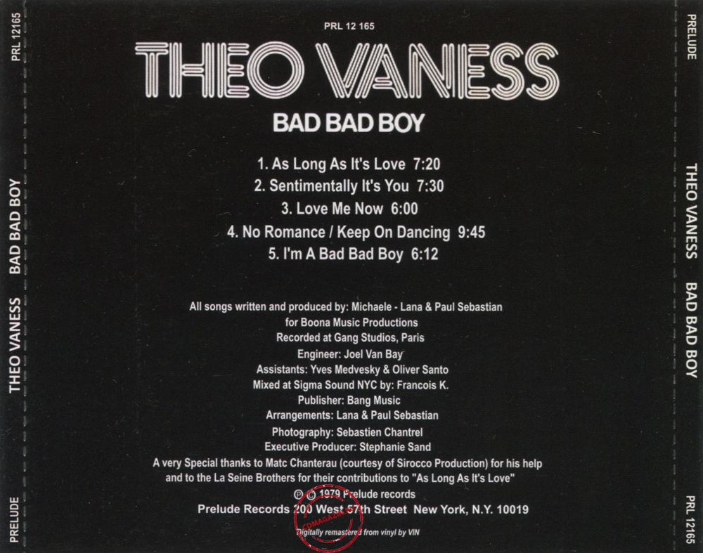 Audio CD: Theo Vaness (1979) Bad Bad Boy Audio CD: Theo Vaness (1979) Bad Bad Boy