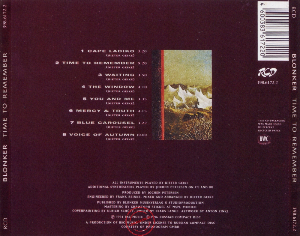 Audio CD: Blonker (1989) Time To Remember