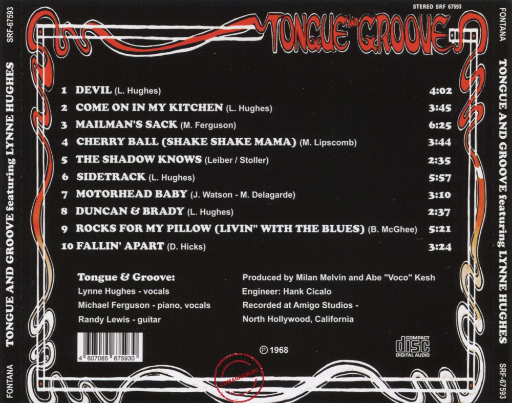 Audio CD: Tongue And Groove (1968) Tongue And Groove Audio CD: Tongue And Groove (1968) Tongue And Groove