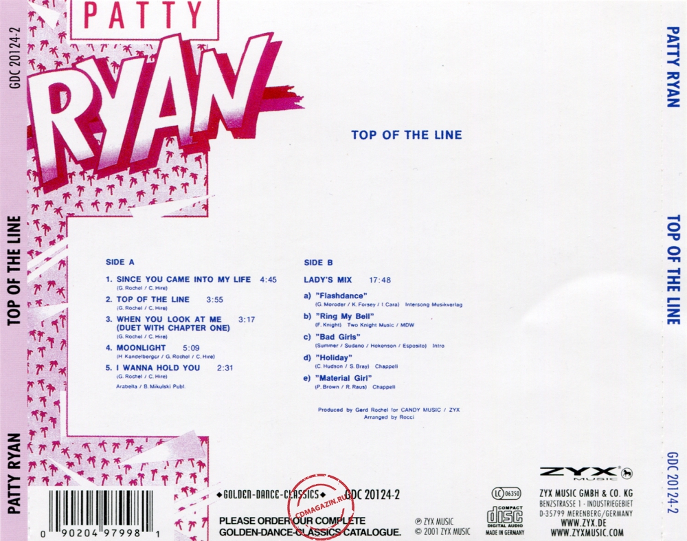 Audio CD: Patty Ryan (1988) Top Of The Line Audio CD: Patty Ryan (1988) Top Of The Line