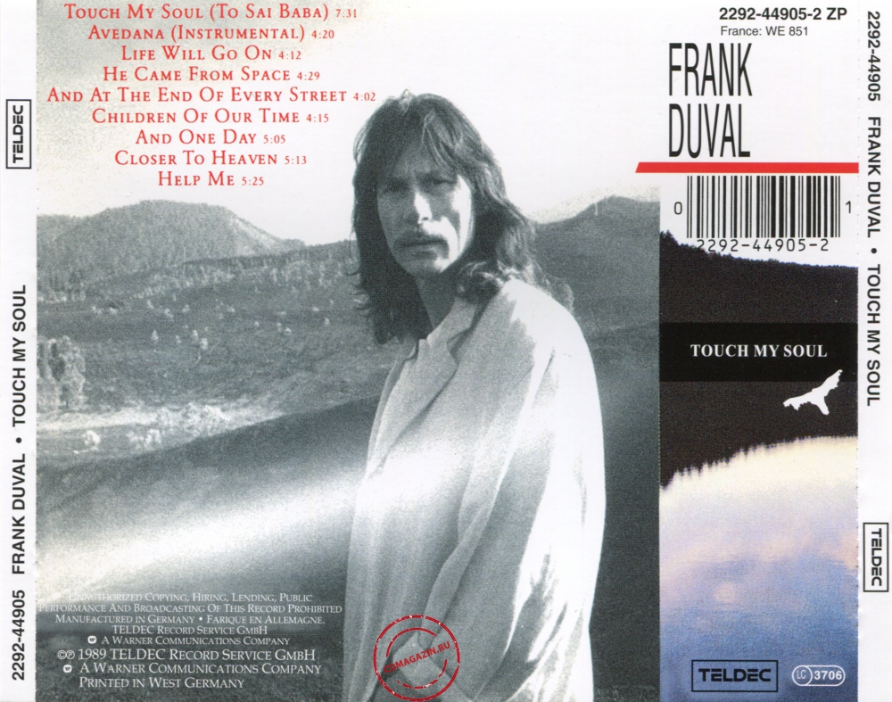Audio CD: Frank Duval (1989) Touch My Soul
