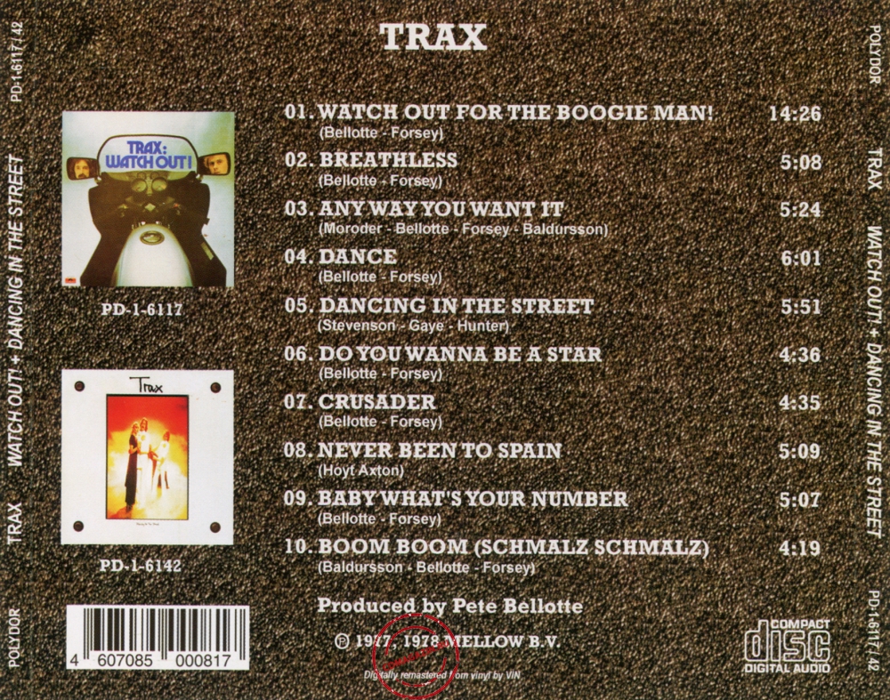 Audio CD: Trax (1977) Watch Out! + Dancing In The Street