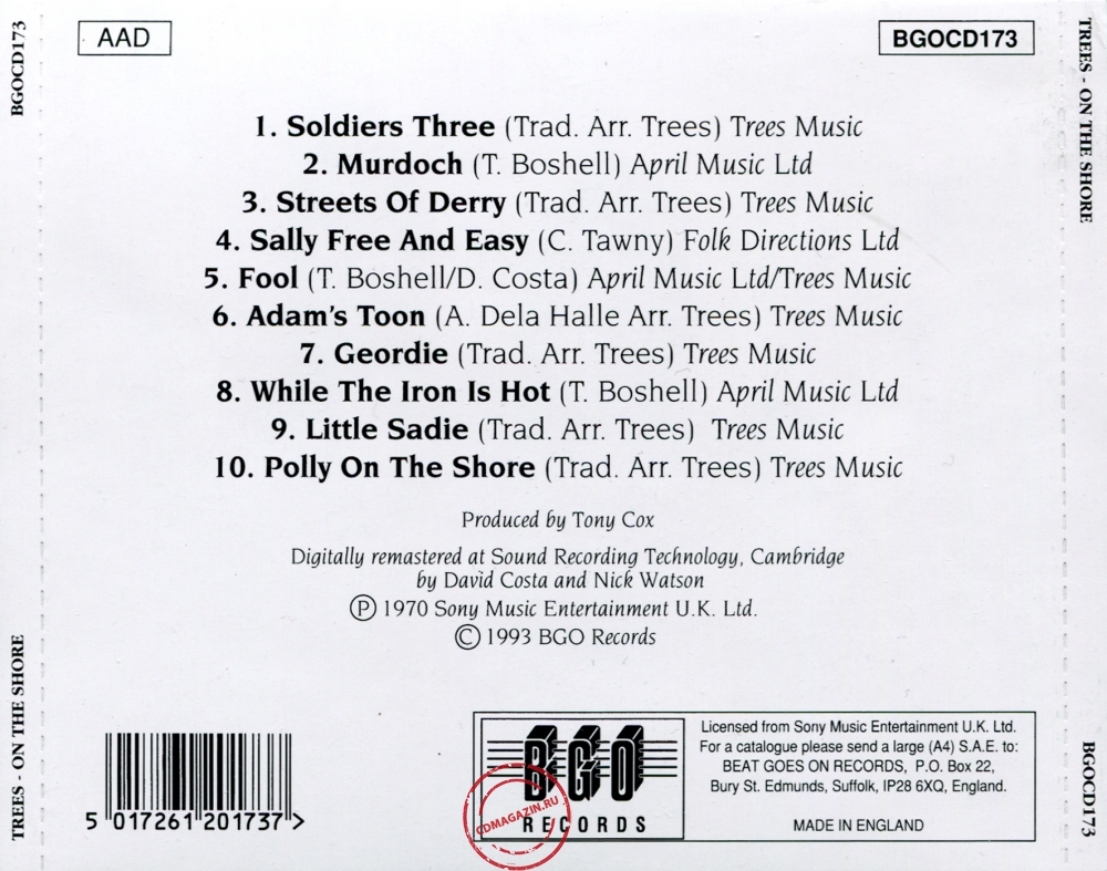 Audio CD: Trees (3) (1970) On The Shore Audio CD: Trees (3) (1970) On The Shore
