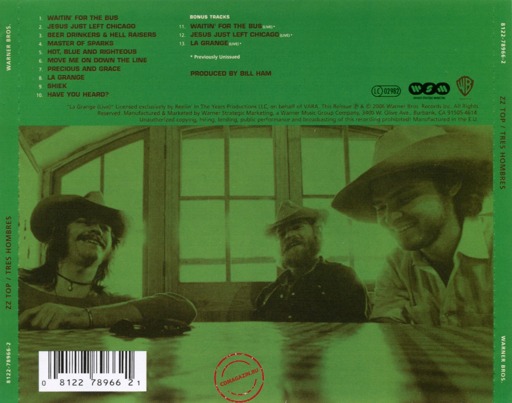 Audio CD: ZZ Top (1973) Tres Hombres Audio CD: ZZ Top (1973) Tres Hombres