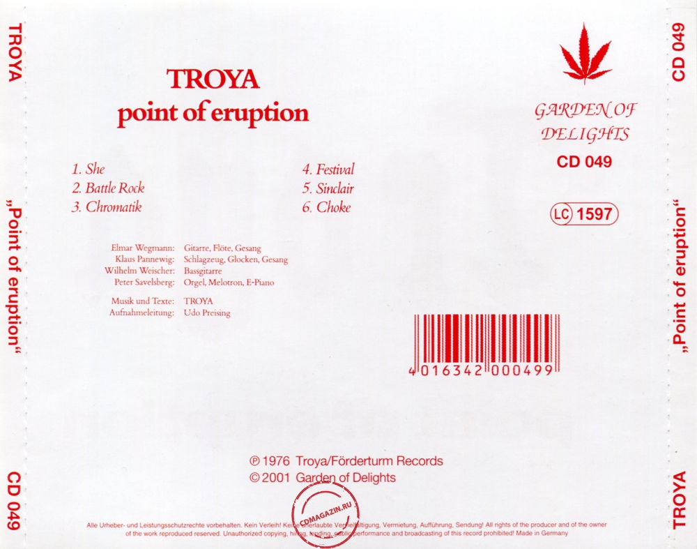 Audio CD: Troya (2) (1976) Point Of Eruption