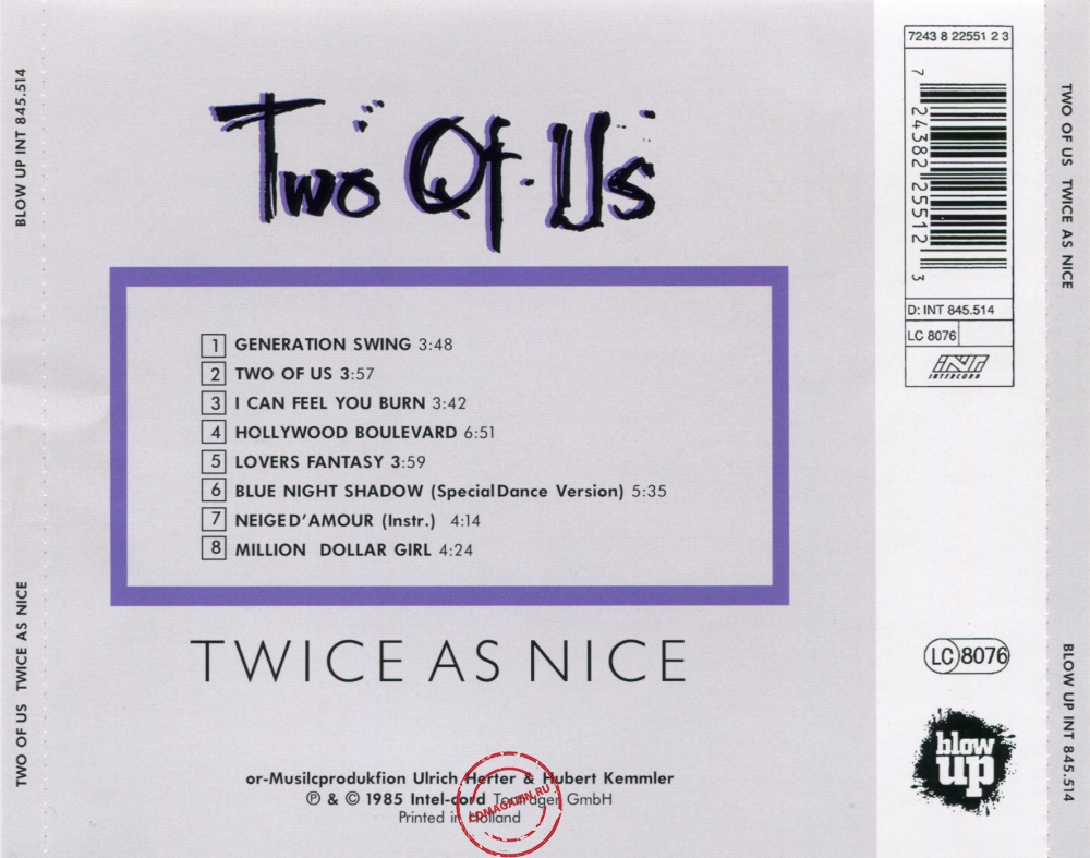 Audio CD: Two Of Us (1985) Twice As Nice Audio CD: Two Of Us (1985) Twice As Nice