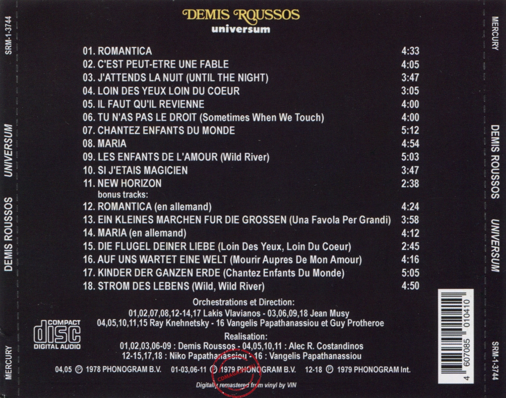 Audio CD: Demis Roussos (1979) Universum Audio CD: Demis Roussos (1979) Universum