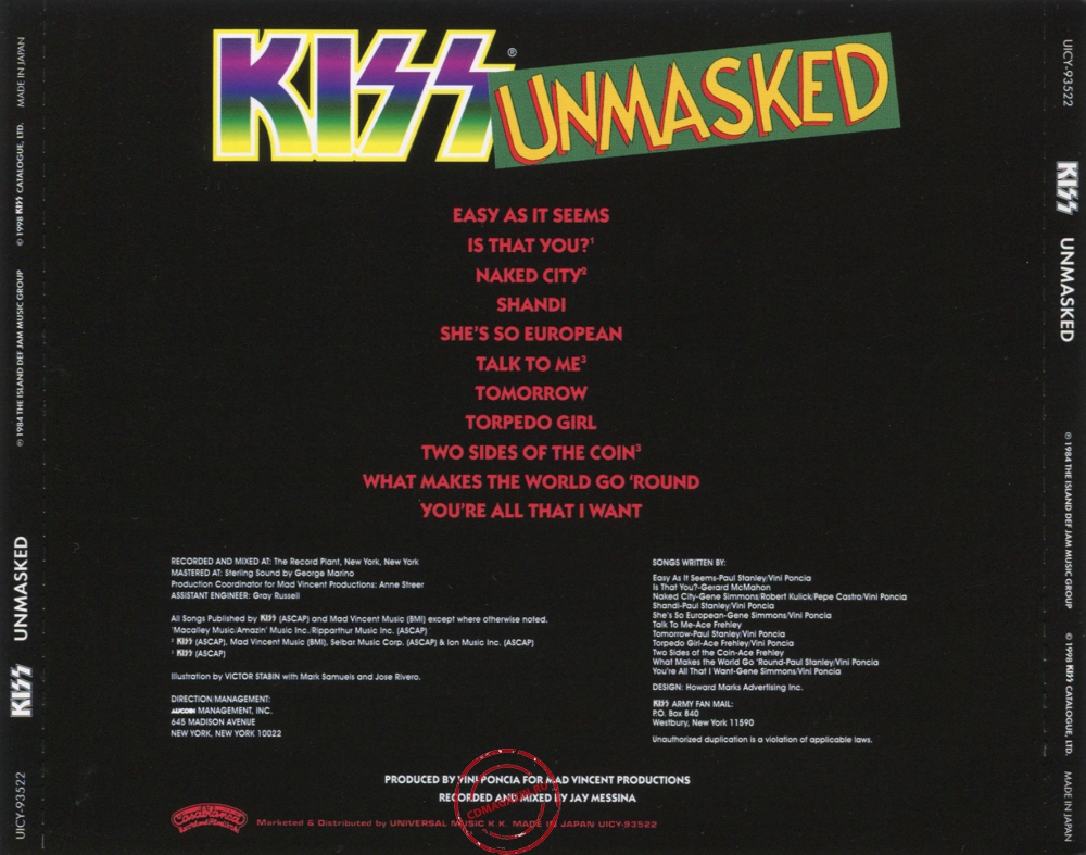 Audio CD: Kiss (1980) Unmasked Audio CD: Kiss (1980) Unmasked