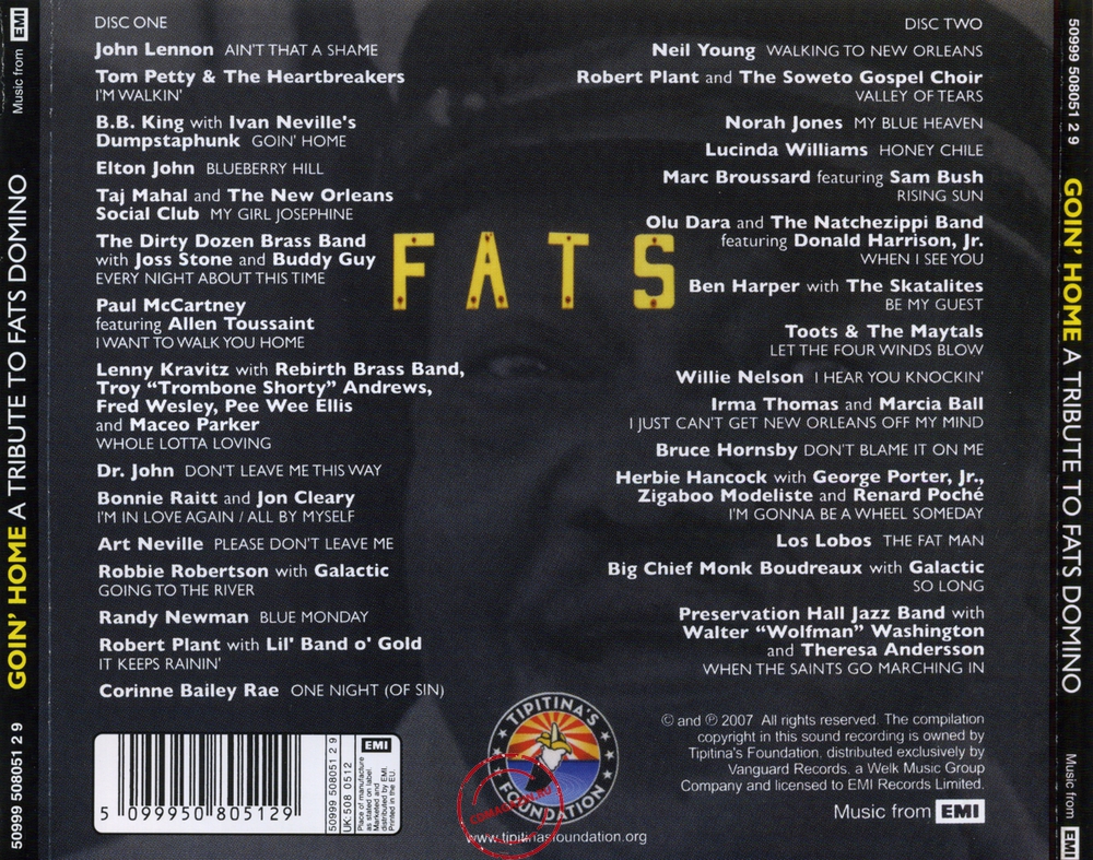 Audio CD: VA Goin' Home A Tribute To Fats Domino (2007) A Tribute To Fats Domino