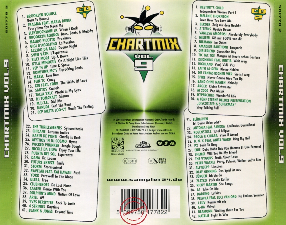 Audio CD: VA Chartmix (2001) Vol. 9 Audio CD: VA Chartmix (2001) Vol. 9