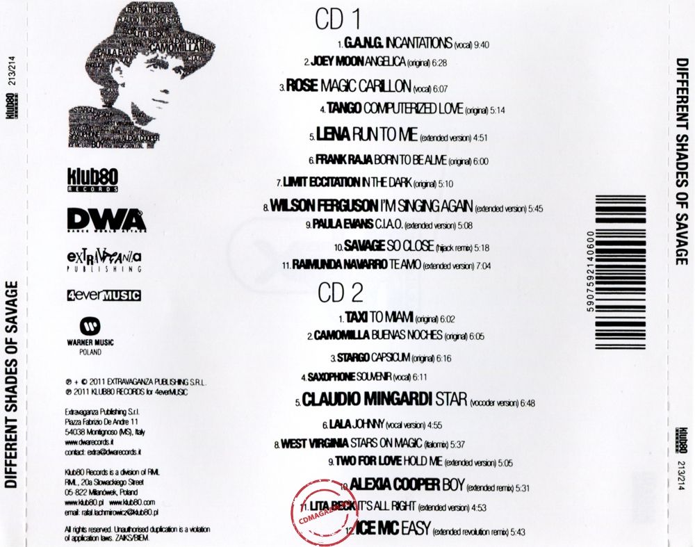 Audio CD: VA Different Shades Of Savage (2011) Compilation Audio CD: VA Different Shades Of Savage (2011) Compilation