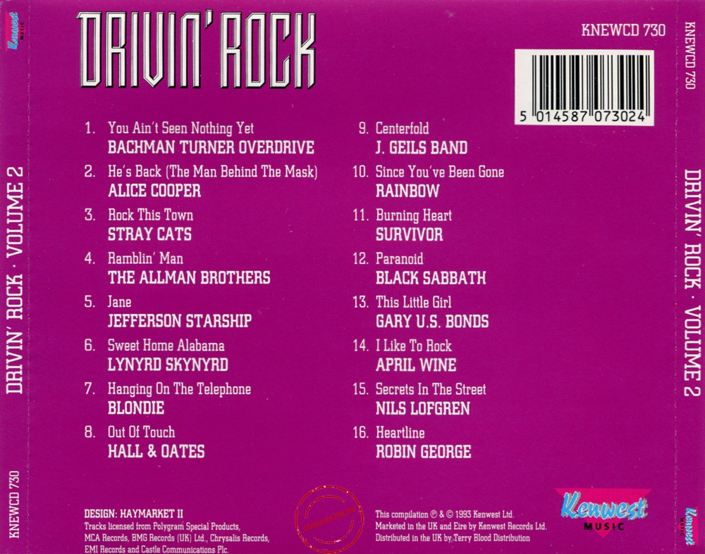 Audio CD: VA Drivin' Rock (1993) Volume 2