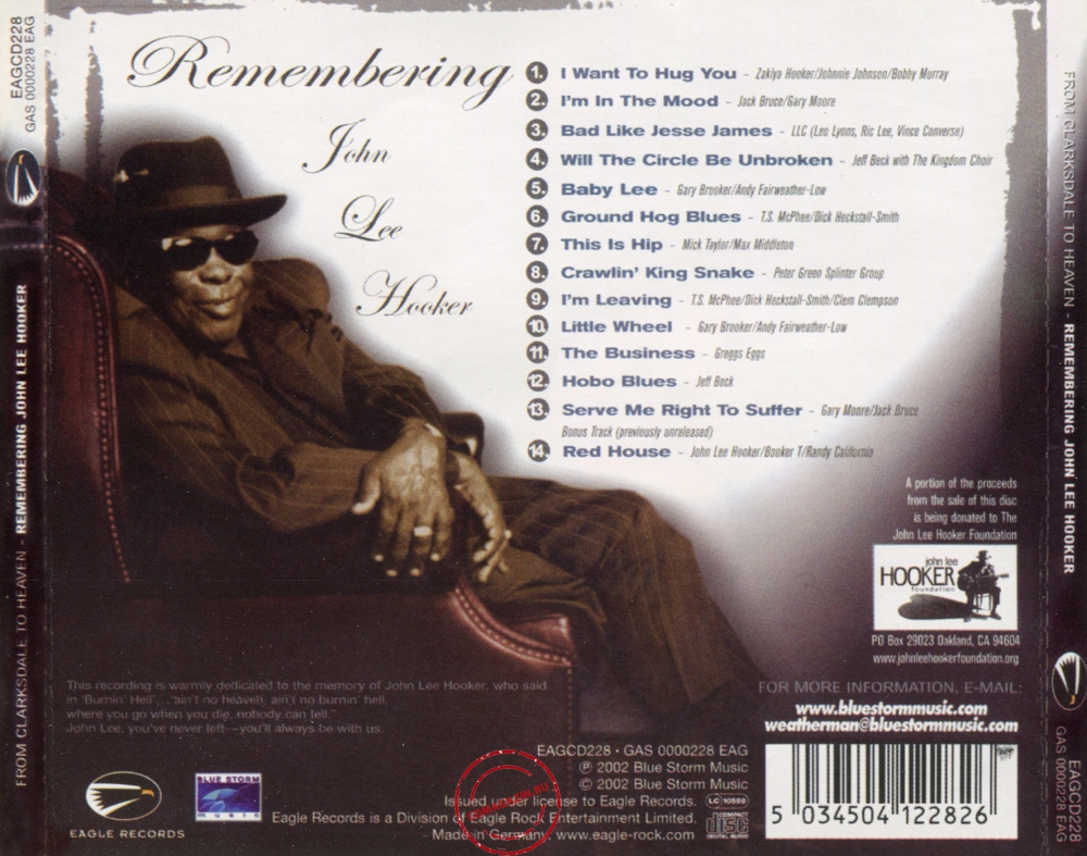 Audio CD: VA From Clarksdale To Heaven (2002) Remembering John Lee Hooker Audio CD: VA From Clarksdale To Heaven (2002) Remembering John Lee Hooker