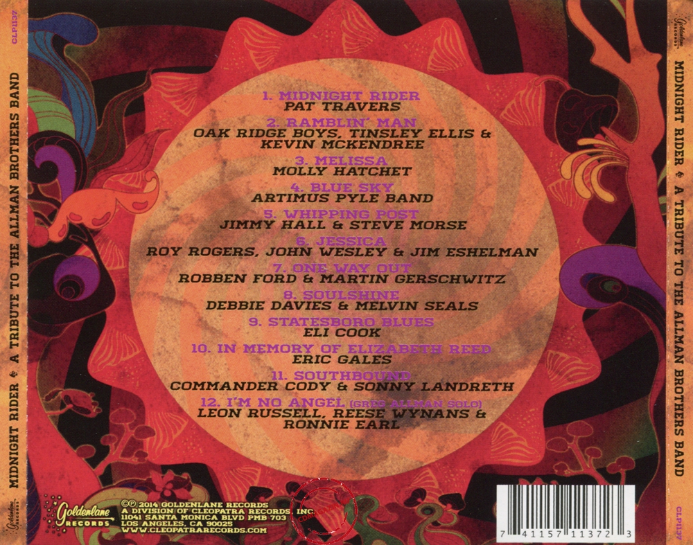 Audio CD: VA Midnight Rider (2014) A Tribute To The Allman Brothers Band Audio CD: VA Midnight Rider (2014) A Tribute To The Allman Brothers Band