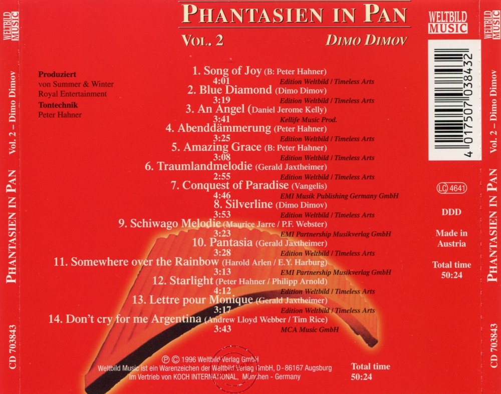 Audio CD: Dimo Dimov (4) (1996) Phantasien In Pan Vol. 2