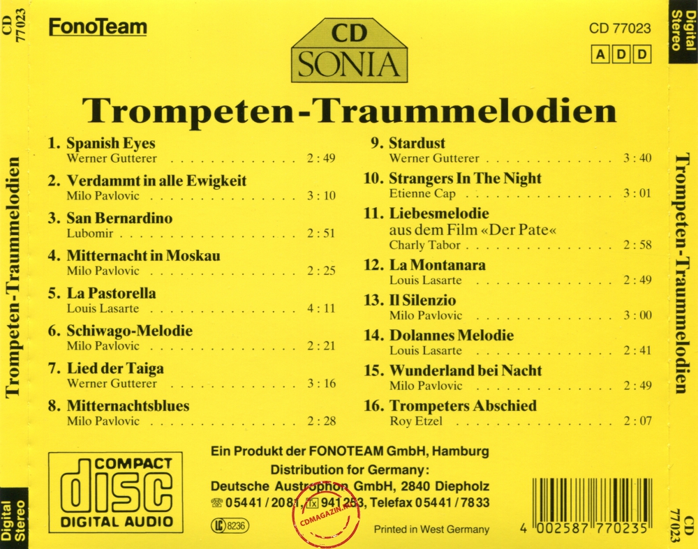 Audio CD: VA Trompeten-Traummelodien (1987) Compilation Audio CD: VA Trompeten-Traummelodien (1987) Compilation