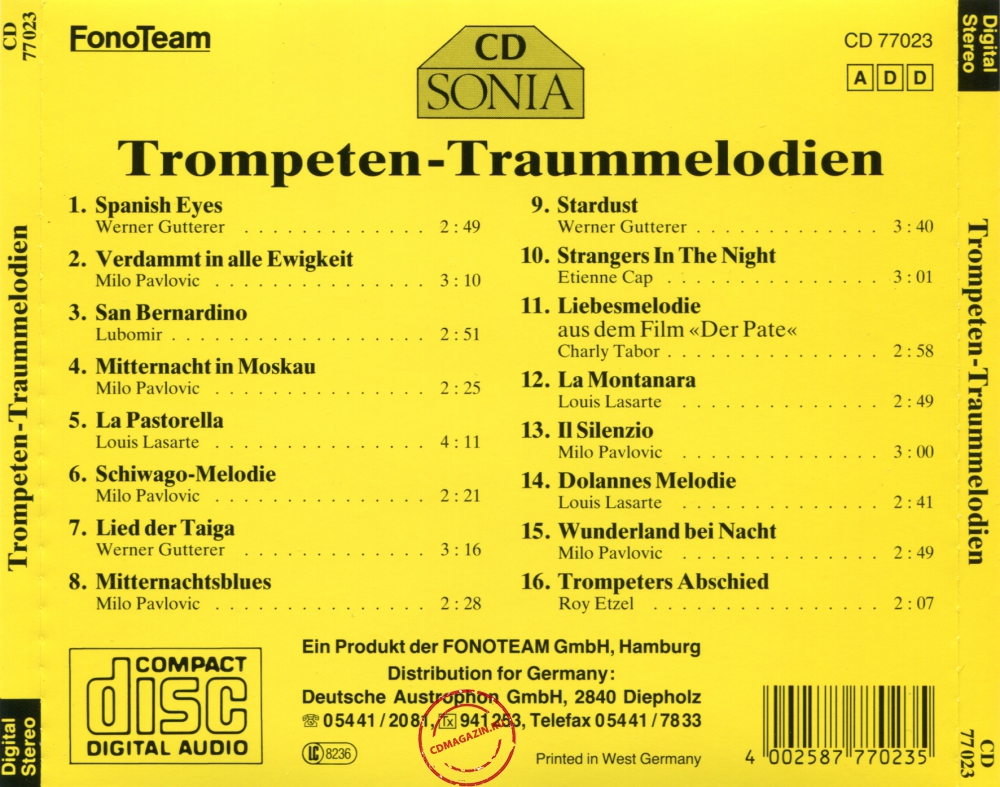 Audio CD: VA Trompeten-Traummelodien (1987) Compilation