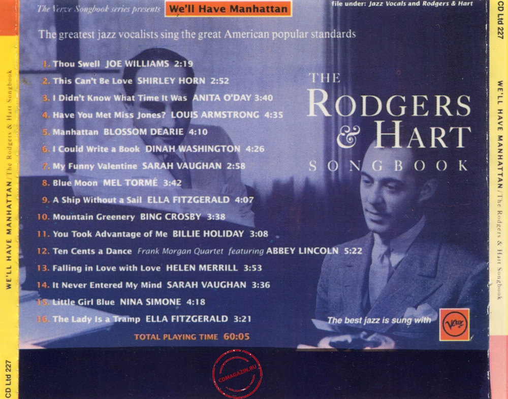 Audio CD: VA We'll Have Manhattan (1993) (The Rodgers & Hart Songbook)