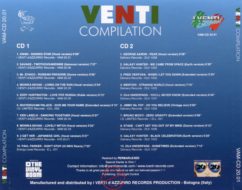 Audio CD: VA Venti Compilation (2009) Vol. 1