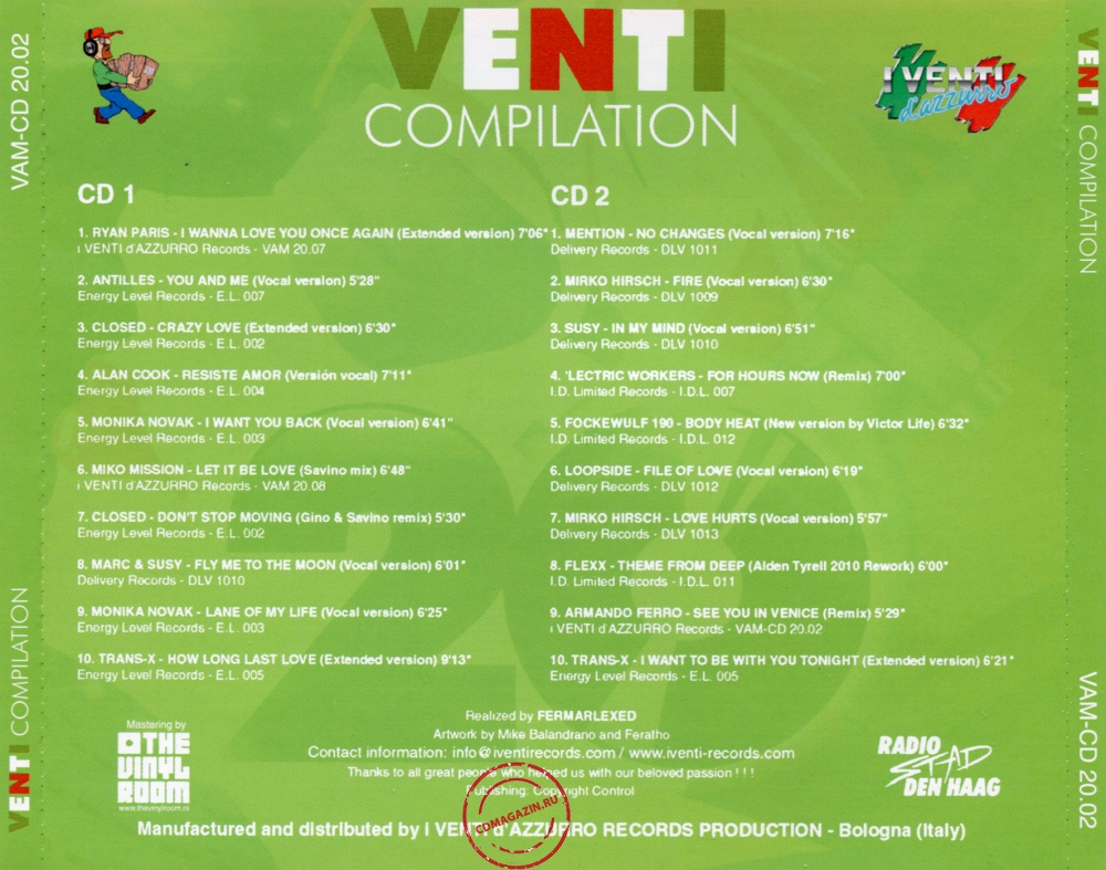 Audio CD: VA Venti Compilation (2011) Vol. 2 Audio CD: VA Venti Compilation (2011) Vol. 2