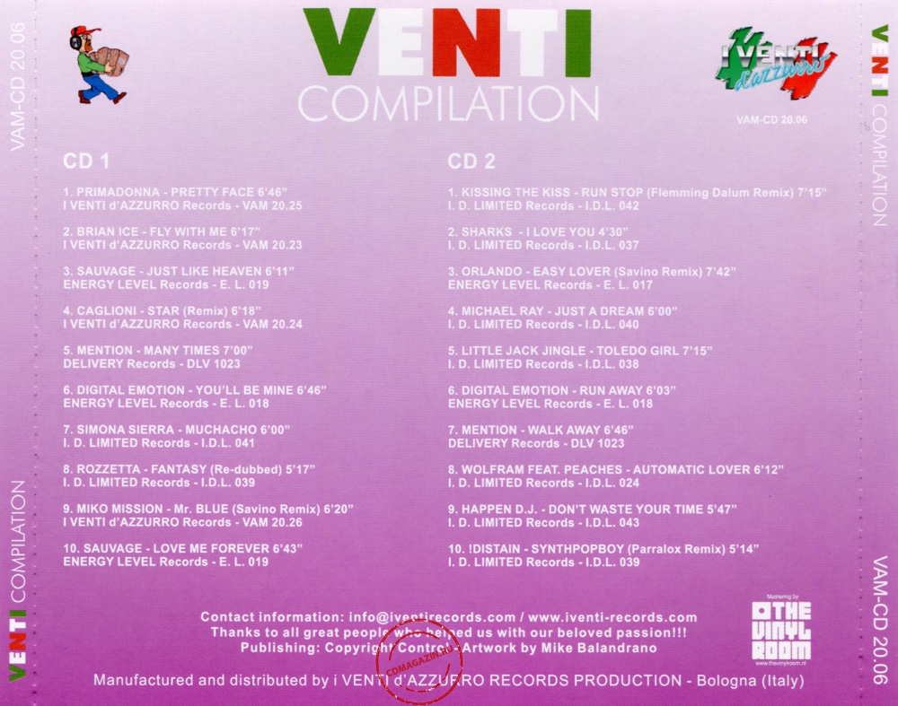 Audio CD: VA Venti Compilation (2020) Vol. 6 Audio CD: VA Venti Compilation (2020) Vol. 6