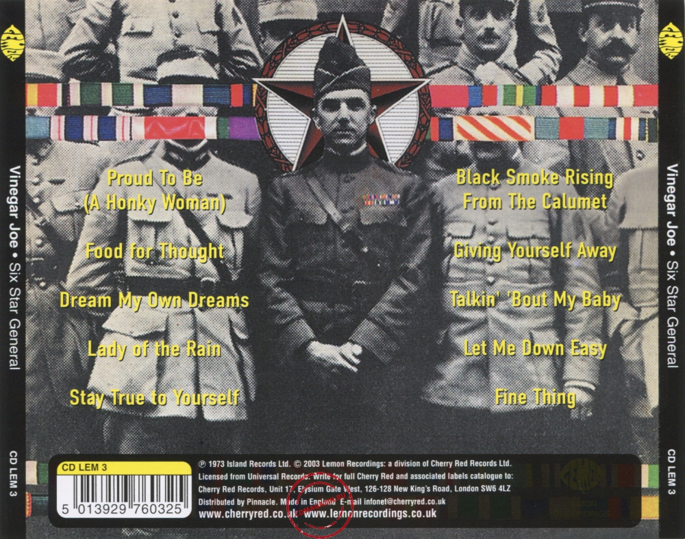 Audio CD: Vinegar Joe (1973) Six Star General Audio CD: Vinegar Joe (1973) Six Star General
