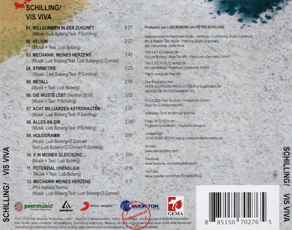 Audio CD: Peter Schilling (2020) Vis Viva