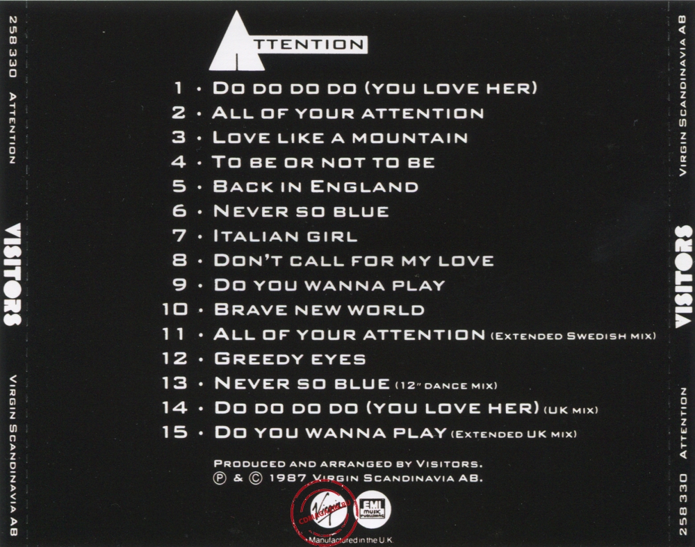 Audio CD: Visitors (4) (1987) Attention Audio CD: Visitors (4) (1987) Attention