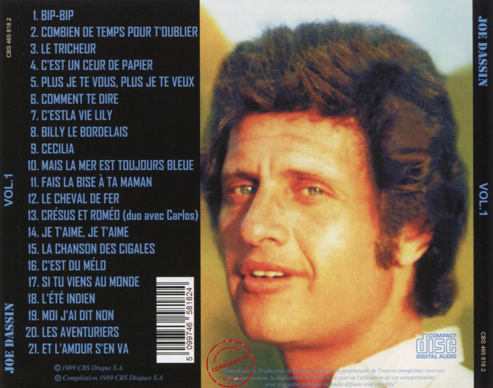 Audio CD: Joe Dassin (1989) Vol. 1 Audio CD: Joe Dassin (1989) Vol. 1