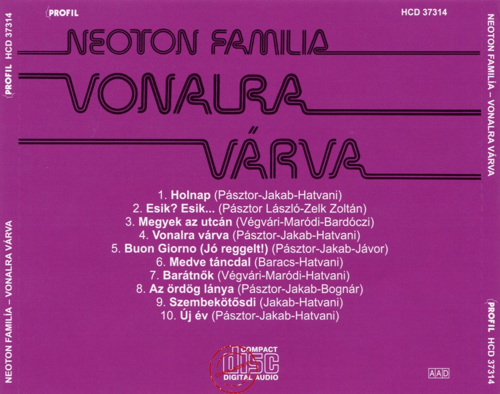 Audio CD: Neoton Familia (Newton Family) (1988) Vonalra Varva Audio CD: Neoton Familia (Newton Family) (1988) Vonalra Varva